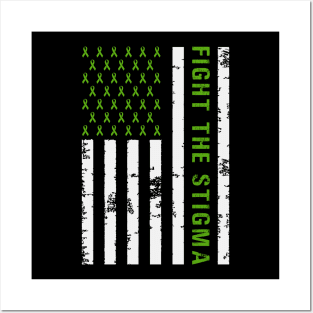 Fight The Stigma USA Flag Mental Health Posters and Art